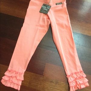 Matilda Jane NWT pink sherbet ruffle leggings sz 6